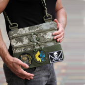 Сумка-кобура пиксель камуфляж, тактическая мужская сумка из ткани кордуры AOR -1. Изображение №45