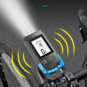 Велофара с компьютером и сигналом MT-088-T6, 450Lum, 18650 (2200mAh), кнопка, Освещение для велосипеда. Изображение №5