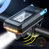 Велофара с компьютером и сигналом MT-088-T6, 450Lum, 18650 (2200mAh), кнопка, Освещение для велосипеда. Изображение №6