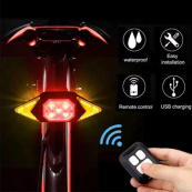 Велоліхтар LY-6700 із зазначенням поворотів (red+yellow+blue), waterproof, Миготливий велоліхтар. Зображення №2