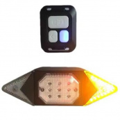 Велоліхтар LY-6700 із зазначенням поворотів (red+yellow+blue), waterproof, Миготливий велоліхтар. Зображення №3