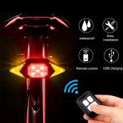 Велоліхтар LY-6700 із зазначенням поворотів (red+yellow+blue), waterproof, Миготливий велоліхтар. Зображення №7