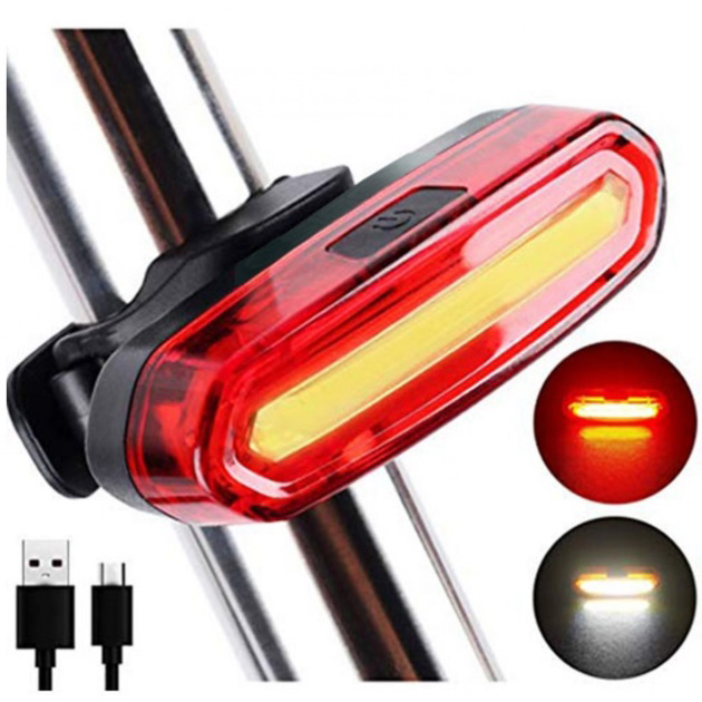 Велосипедний ліхтар задній габаритний AQY-096-COB білий та червоний, вбудований акумулятор Велосипедний ліхтар задній габаритний AQY-096-COB білий та червоний, вбудований акумулятор