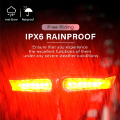 Задній габаритний велоліхтар із поворотами XA-817, дистанційний пульт, Стоп-сигнал на раму велосипеда. Зображення №3