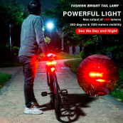 Задній габаритний велоліхтар із поворотами XA-817, дистанційний пульт, Стоп-сигнал на раму велосипеда. Зображення №4