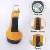 Ліхтар ручний T60-3W-COB з гаком, Освітлення для кемпінгу, Лампа для кемпінгу акумуляторна. Зображення №5