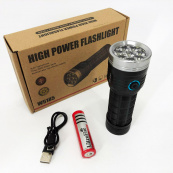 Ліхтарик компактний PLD W5185-8XHP360, Високоякісний ліхтарик, Довговічний світлодіодний ліхтар. Зображення №8