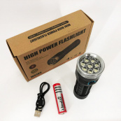 Ліхтарик компактний PLD W5185-8XHP360, Високоякісний ліхтарик, Довговічний світлодіодний ліхтар. Зображення №9