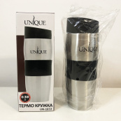 Термокухоль UNIQUE UN-1072 0.38 л, Термос туристичний для напоїв, Фляга для пікніка. Колір: чорний. Зображення №5