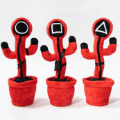 Интерактивная детская игрушка танцующий кактус Игра в кальмара поет танцует светится на аккумуляторе. Изображение №6