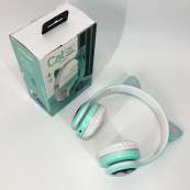 Бездротові навушники з котячими вушками та RGB підсвічуванням Cat VZV 23M. Колір: зелений. Зображення №14