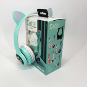 Бездротові навушники з котячими вушками та RGB підсвічуванням Cat VZV 23M. Колір: зелений. Зображення №16