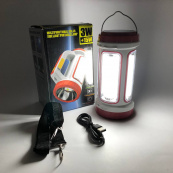 Фонарь кемпинговый с солнечной панелью 5158-LED-COB power bank, кемпинговый фонарь-лампа. Цвет: красный. Изображение №2