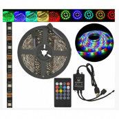Світлодіодна стрічка SMD 5050 RGB LED 2 м IP65 з пультом та блоком живлення USB, 2м, Стрічка світлодіодна 5050. Зображення №12