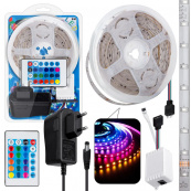 Світлодіодна стрічка SMD 5050 RGB LED 2 м IP65 з пультом та блоком живлення USB, 2м, Стрічка світлодіодна 5050. Зображення №25