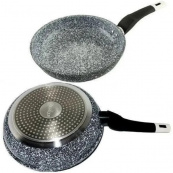 Сковорода с крышкой 20 см светлый гранит UNIQUE UN-5113 | Антипригарная сковорода | Гранитная сковорода. Изображение №5