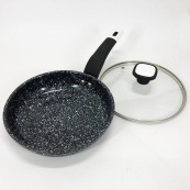 Сковорода с крышкой 20 см светлый гранит UNIQUE UN-5113 | Антипригарная сковорода | Гранитная сковорода. Изображение №10