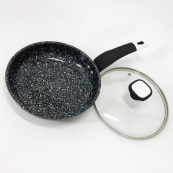 Сковорода с крышкой 20 см светлый гранит UNIQUE UN-5113 | Антипригарная сковорода | Гранитная сковорода. Изображение №11