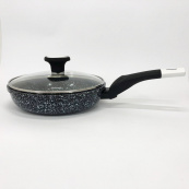 Сковорода с крышкой 20 см светлый гранит UNIQUE UN-5113 | Антипригарная сковорода | Гранитная сковорода. Изображение №13