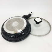 Сковорода UNIQUE UN-5143 20 см. з кришкою з антипригарним гранітним покриттям, для всіх видів плит. Зображення №2