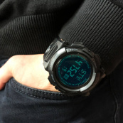 Годинник наручний чоловічий SKMEI 1290BK з компасом, наручний годинник для військових. Колір: чорний. Зображення №2