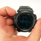 Годинник наручний чоловічий SKMEI 1290BK з компасом, наручний годинник для військових. Колір: чорний. Зображення №10