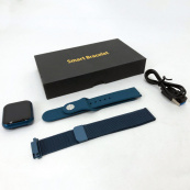 Smart Watch T80S, два браслети, температура тіла, тиск, оксиметр. Колір: синій. Зображення №11