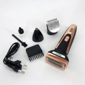 Тример універсальний GEMEI GM-598, професійна електробритва, бритва для бороди. Колір: золотий. Зображення №9