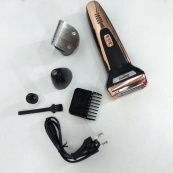 Тример універсальний GEMEI GM-598, професійна електробритва, бритва для бороди. Колір: золотий. Зображення №12