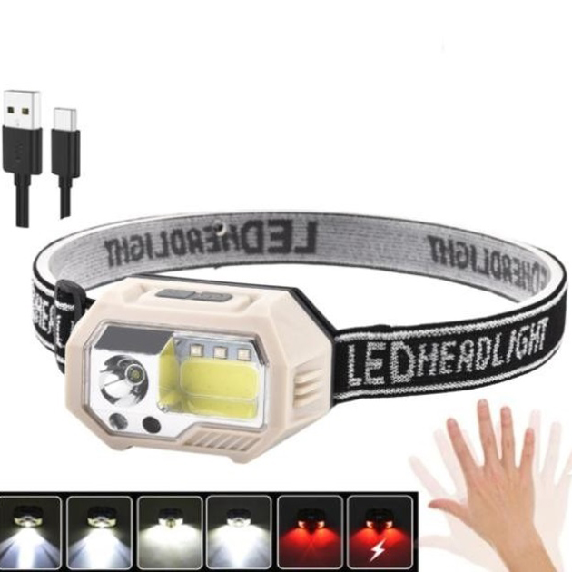 Ліхтар налобний SH-S9-XPE+COB+3SMD(red), ліхтарик налобний з usb зарядкою, ліхтар на голову для бігу Ліхтар налобний SH-S9-XPE+COB+3SMD(red), ліхтарик налобний з usb зарядкою, ліхтар на голову для бігу