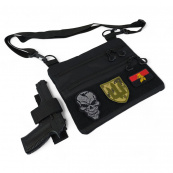 Сумка тактична чорна для скритого носіння з кобурою, чоловічий месенджер з кордури. Зображення №12 Сумка тактична чорна для скритого носіння з кобурою, чоловічий месенджер з кордури. Зображення №12