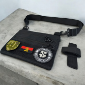 Сумка тактична чорна для скритого носіння з кобурою, чоловічий месенджер з кордури. Зображення №39 Сумка тактична чорна для скритого носіння з кобурою, чоловічий месенджер з кордури. Зображення №39