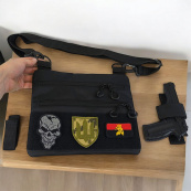 Сумка тактична чорна для скритого носіння з кобурою, чоловічий месенджер з кордури. Зображення №62 Сумка тактична чорна для скритого носіння з кобурою, чоловічий месенджер з кордури. Зображення №62