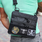 Сумка тактична чорна для скритого носіння з кобурою, чоловічий месенджер з кордури. Зображення №72 Сумка тактична чорна для скритого носіння з кобурою, чоловічий месенджер з кордури. Зображення №72