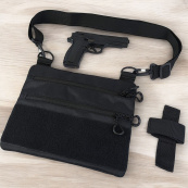 Тактичний рюкзак через плече, Нагрудна сумка чоловіча тактична тканинна, Нагрудна сумка кобура. Зображення №54