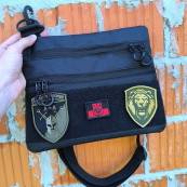 Чорна чоловіча сумка нагрудна тактична, Тактичний універсальний рюкзак, Чоловіча сумка рюкзак слінг. Зображення №5