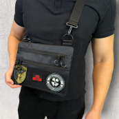 Чорна чоловіча сумка нагрудна тактична, Тактичний універсальний рюкзак, Чоловіча сумка рюкзак слінг. Зображення №17