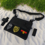 Чорна чоловіча сумка нагрудна тактична, Тактичний універсальний рюкзак, Чоловіча сумка рюкзак слінг. Зображення №40