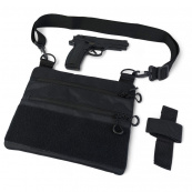 Чорна чоловіча сумка нагрудна тактична, Тактичний універсальний рюкзак, Чоловіча сумка рюкзак слінг. Зображення №53