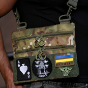 Сумка-кобура мультикам наплічна з липучкою для шевронів, тактична сумка чоловіча з кордури. Зображення №2