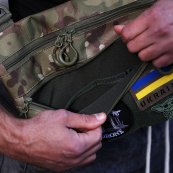 Сумка-кобура мультикам наплічна з липучкою для шевронів, тактична сумка чоловіча з кордури. Зображення №43