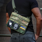 Чоловіча тактична сумка барсетка, Рюкзак чоловічий військовий тактичний, Нагрудна сумка кобура. Зображення №46