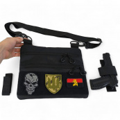 Чорна сумка тактична нагрудна, Сумка через плече військова, Чоловіча сумка-слінг тактична. Зображення №8 Чорна сумка тактична нагрудна, Сумка через плече військова, Чоловіча сумка-слінг тактична. Зображення №8