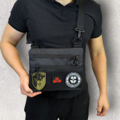 Чорна сумка тактична нагрудна, Сумка через плече військова, Чоловіча сумка-слінг тактична. Зображення №15 Чорна сумка тактична нагрудна, Сумка через плече військова, Чоловіча сумка-слінг тактична. Зображення №15