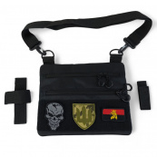 Чорна сумка тактична нагрудна, Сумка через плече військова, Чоловіча сумка-слінг тактична. Зображення №18 Чорна сумка тактична нагрудна, Сумка через плече військова, Чоловіча сумка-слінг тактична. Зображення №18