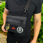 Чорна сумка тактична нагрудна, Сумка через плече військова, Чоловіча сумка-слінг тактична. Зображення №19 Чорна сумка тактична нагрудна, Сумка через плече військова, Чоловіча сумка-слінг тактична. Зображення №19