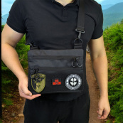 Чорна сумка тактична нагрудна, Сумка через плече військова, Чоловіча сумка-слінг тактична. Зображення №21 Чорна сумка тактична нагрудна, Сумка через плече військова, Чоловіча сумка-слінг тактична. Зображення №21