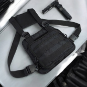 Нагрудна тактична сумка чоловіча, сумка через плече чорна розгрузка. Зображення №3