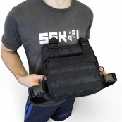 Нагрудна тактична сумка чоловіча, сумка через плече чорна розгрузка. Зображення №4