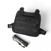 Нагрудна тактична сумка чоловіча, сумка через плече чорна розгрузка. Зображення №5